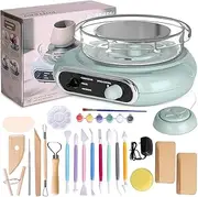 Mini Pottery Wheel Kit - 4.7" Pottery Wheel for Beginners, with Pottery Tools and Art Supplies, Detachable Turntable, Crafts for Home DIY, Ceramic Work & Art Creation(Green)