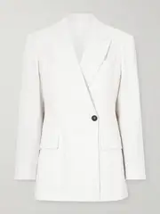 [Brunello Cucinelli] Brunello Cucinelli - Pinstriped Linen-blend Blazer - White - IT50 IT 50 White