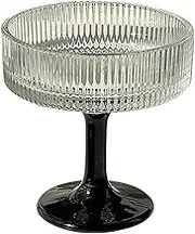 Sustainable Soft Serve Cup for Eco-Conscious Eaters Champagne Coupe Glasses Glass Ribbed Coupe Glasses Ice Cream Cup, 1