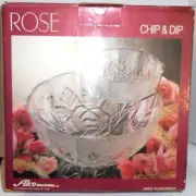 Vintage Alco Industries, Inc. 'Rose' Chip And Dip Bowl Set Raised Floral Design