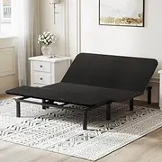 FLEXISPOT S2E Adjustable Bed Frame Base Queen,One-Person Transport and Assembly,Adjustable Bed Legs,Oxford Fabric Bedspread,Wired Remote,Whisper Quiet Durable Motor,Mattress Holder