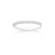 9ct White Gold Diamond Band