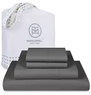 Threadmill Luxury 800 Thread Count Full Size 100% Cotton Sheets - Dark Grey S...