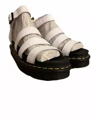 Dr Martens Blaire White Matte Hybrid Leather Platform Strap Sandals US Size 11