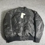 +J Uniqlo x Jil Sander Hybrid Down Feather MA-1 Oversized Jacket Bomber M Black