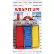 Airhead "Wrap It Up" Hook Loop Wraps, 3-Pack, Red Yellow Blue (Kwik Tek WR-123)
