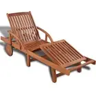 Sun Lounger Garden Outdoor Furniture Day Bed Solid Wood Acacia 1/2x vidaXL