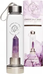 Crystal Elixir Glass Water Bottle (Amethyst) - 550mL