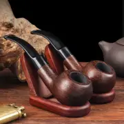 Classic Wenge Apple Curved Pipe Handmade Solid Wood Pipes Tobacco Cigar Pipes