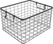 Log Baskets Iron Firewood Basket Round Collapsible Handle Storage Holder Charcoal Organizer Logging Carrier Metal for Fireplace Firewood Basket