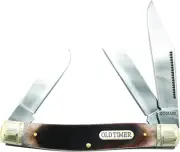 Schrade Old Timer Genuine Bone Stockman Senior 9Cr18MoV Mirror Polish 8OTB NEW