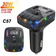 Car Charge Bluetooth 5.3 FM Transmitter Handsfree Car Radio Modulator MP3