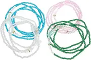 [LALADEFIEE] 4pcs Women Waist Chain Set Butterfly Beaded Body Chain for Beach Festivals and Outfits Waist Beads Jewelry, 88x1.3cm, bead, bead