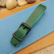 Green Italian Leather Pocket Watch Fob Strap & Cast Black Solid Buckle
