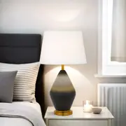 Debi Table Lamp in Grey and White