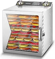 Dryer Machine for Home, 35-90℃ Adjustable Temperature and Timer Food Dehydrator Machine, Stainless Steel Food Dryer Machine for Beef Fruit Meat Vegetables 12layer