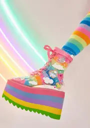 [Dolls Kill x My Little Pony] Pony Playdate Sticker Platform Boots