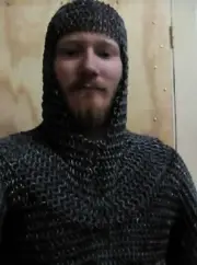 Roman Black Butted Chainmail Coif Medieval Chain Mail Hood For Sale Reenactment