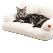 Cozy Faux Rabbit Plush Dog and Cat Bed with Non-Slip Bottom, 26''L x 19''W