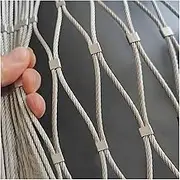SXEVZOO 304 Stainless Steel Rope Net, Heavy Duty 3mm Wire Diameter X-Type Outdoor Balustrade Safety Decorative Mesh, Mesh Hole 10cm, Anti-Theft Fence(0.7x8m)
