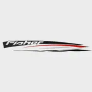 Fisher Boat Hull Decal 142771 | Black Graphic Sticker (STBD)