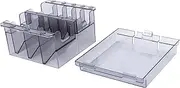 PAMINGONO 1pc Box Limit Comb Storage Box Comb Storage Case Storage Basket Clipper Blade Holder Clipper Guard Organizer Comb Storage Organizer Clipper Guide Clear Shelves Grey Plastic