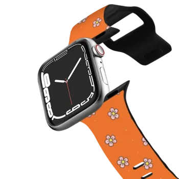 Apple Watch Series 7-9 (41mm) Impact Band Never Settle Orange Floral Apple Watch Band by Martina Martian