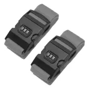 2Pcs Luggage Straps with Combination Lock TSA Approved Gray