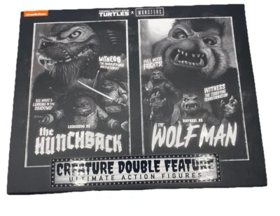 Neca TMNT x Universal Monsters Leo Hunchback & Raphael Wolfman Creatures NIB