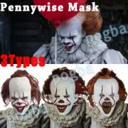 Pennywise Clown Mask Stephen King's IT Halloween Cosplay Full Mask Costume w/LED