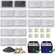 Kastty 8 Pack Replacement Filters with 8 Pack Replacement Pump Filters for Battery Operated Cat Water Fountain, Made of Activated Carbon and PP Cotton, Food Grade Water Fountain Filters