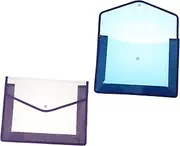 GANAZONO Plastic Button File Pouch Document Envelope Organizer Lightweight Stackable Storage Box