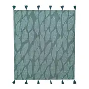 J.Elliot Home Kye 130x160cm Cotton Throw Blanket Bedding Decor Evergreen & Mint