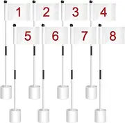 Hungdao 3 Set Golf Flagsticks Flags with Cups Practice Putting Green Pole Pin Flagpole Golf Hole Cup Nylon Flags Portable Mini Flag Sticks 2 Section for Yard Garden Indoor Outdoor
