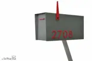 Modern Post Mount Mailbox / Aluminum Gray Body & Red № , Custom Mailbox, Type 4