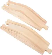 Toddmomy 2Pcs Wooden Train Track Expansion DIY Slopes Track Accessories for Railway Play Wooden Railway Track Blocks for Creative Fun and Imaginative Play