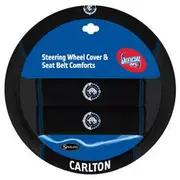 AFL Steering Wheel Cover & Seat Belt Buddies - Carlton - ACAFLCARACC