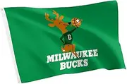 Desert Cactus Milwaukee Bucks Flag NBA 100% Polyester Indoor Outdoor 3x5 feet National Basketball Association Team Flags (Vintage Flag 1)