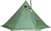 2~4 People Lightweight Teepee Hot Tent for Tent Stove Wood Stove Camping Stove Outdoor Oven Wood Pyramid Tent with Fire Retardant Jack Teepee Tents for Hunting Backpacking Camping