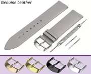 For RAYMOND WEIL Grey Genuine Leather Watch Strap Band for Buckle Clasp Pins