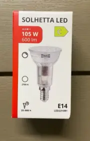 IKEA SOLHETTA LED bulb E14 reflector R50 600 lm, dimmable.