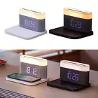 3in1 Electric Alarm Clock Wireless Charger Adjustable Brightness Nightlight