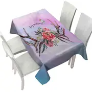 Native American Bouquet over Purplish Tablecloth