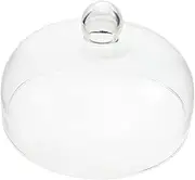 OHPHCALL Pastry Preservation Glass Cover Dustproof Cake Holder with Unique Handle Diameter Height for Displaying Desserts and Protecting Food from Contamination