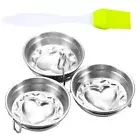3x Stainless Steel Egg Poacher Pan Nonstick Fried Egg Pancake Mold Cooker