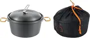 koolsoo Camping Pot Cooking Pot Portable Steamer Boiling Pot Soup Pot Outdoor Pot Cookware for Kitchen Trekking BBQ Fishing Campfire