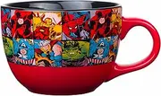 Silver Buffalo Marvel Comics Heroes Avengers Grid Oversized Ceramic Coffee Mug Featuring Spider-Man, Captain America, Thor, Hulk, and Iron Man, 24-Ounces