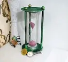 "Sophisticated Glow: Hourglass Timer with Pink Sand , Chain Clock & a Keychain"