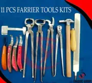 Horse Farrier Tool Kit Grooming Hoof Bot Shoe Puller Nipper Rasp Knife 11 Pcs