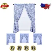 Timeless 68" x 84" Country Toile Print Curtains with Tiebacks - Machine Washable
